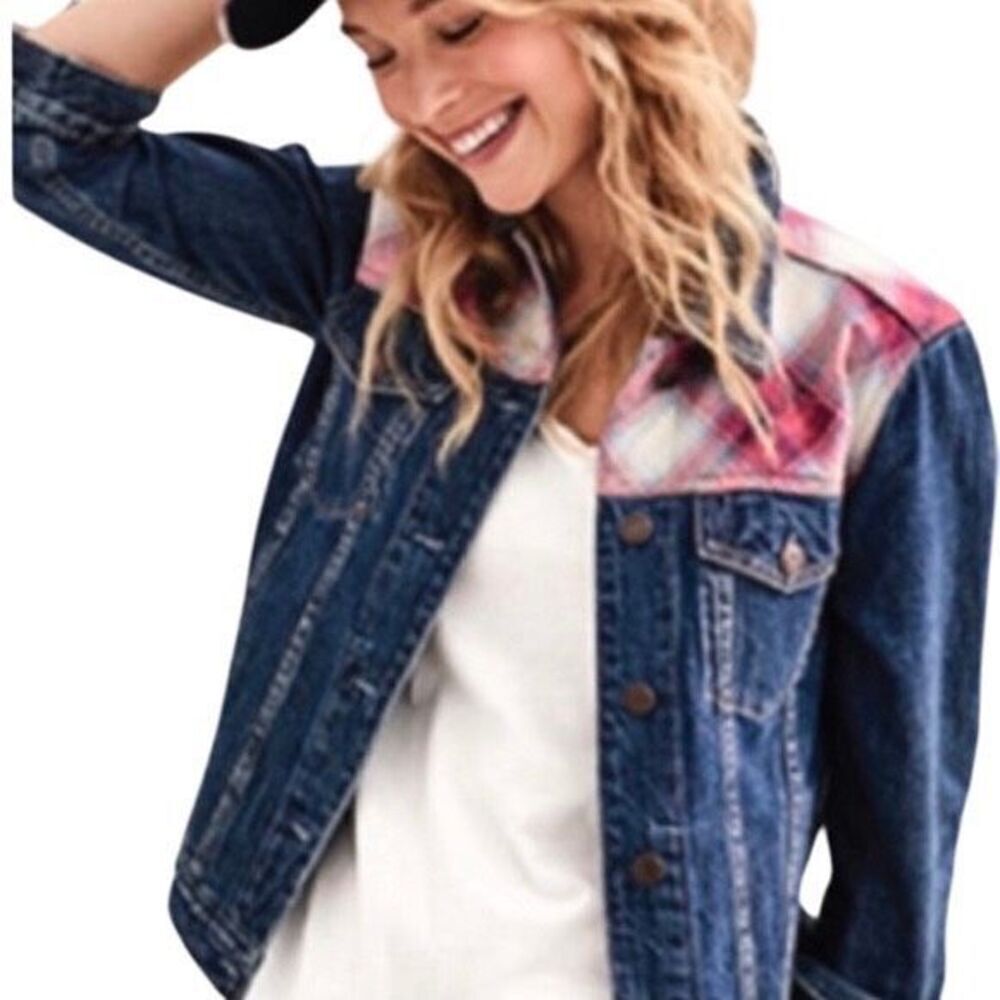 Gap + Pendleton 1969 Icon Denim Jacket‎ Dark Indigo Blue Size Small Tall